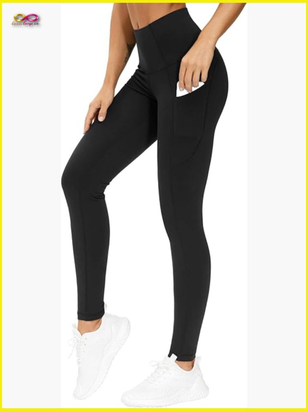Thick High Waist Yoga Leggings with Pockets, Tummy Control Workout Running